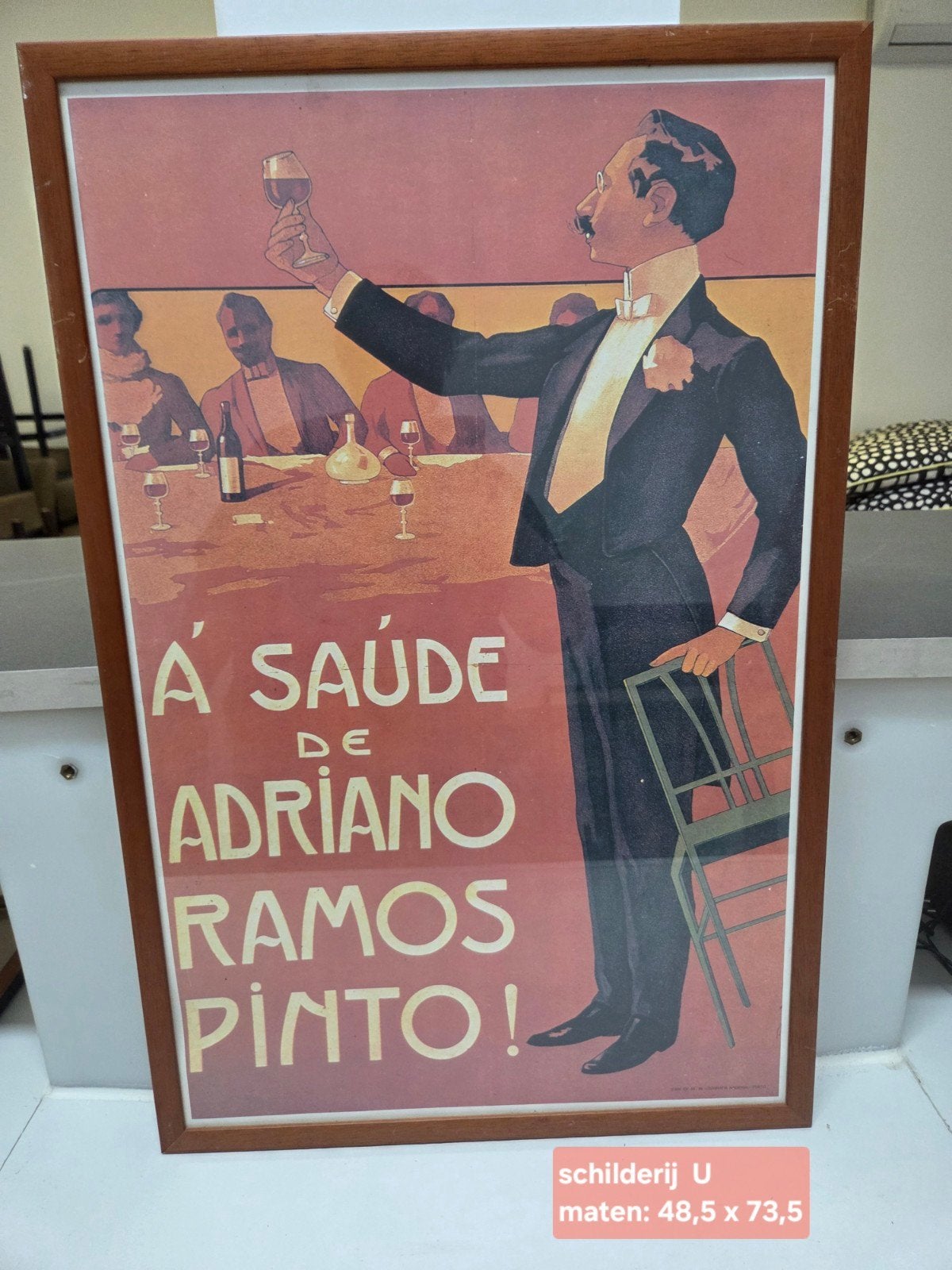 Vintage reclameposter 'A Saúde de Adriano Ramos Pinto!', Ophalen
