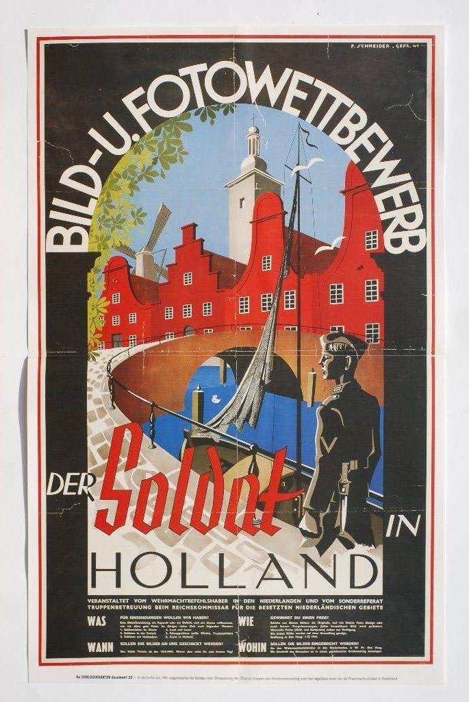 De Duitse soldaat in Nederland - herdruk poster WOII