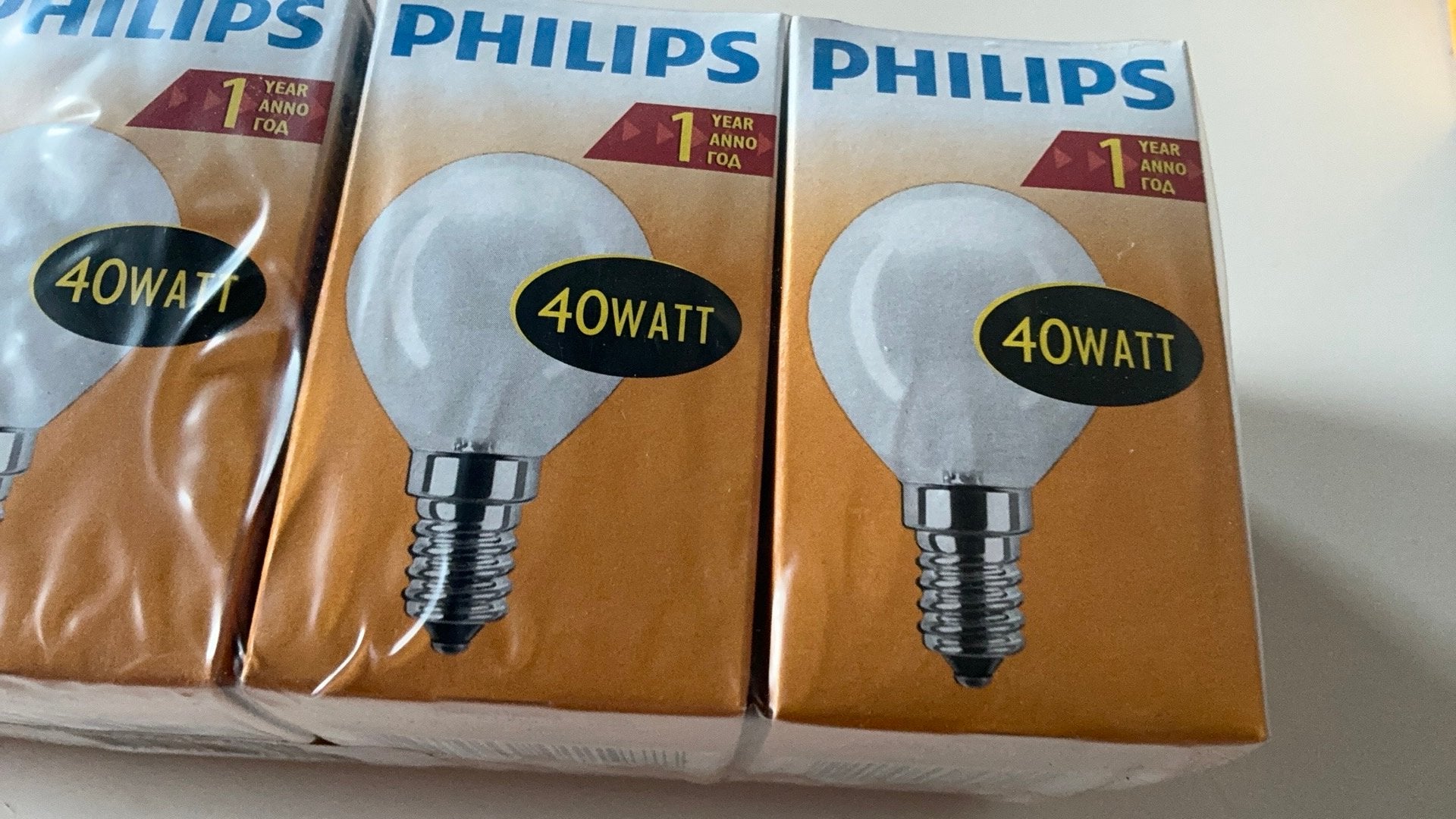 Philips kogellamp 40 watt mat E 14 fitting, 30 tot 60 watt, Gloeilamp, E14 (klein), Nieuw