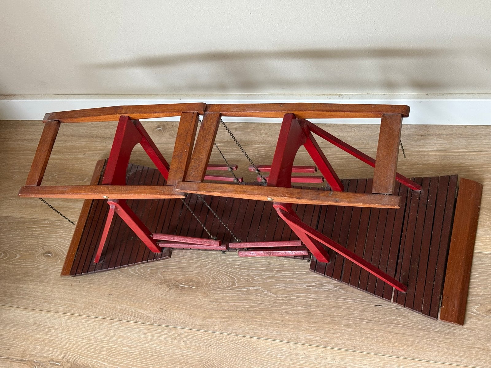 Vintage houten ophaalbrug speelgoed uit 1950 - 89 cm, Ophalen, Gebruikt, Jongen of Meisje
