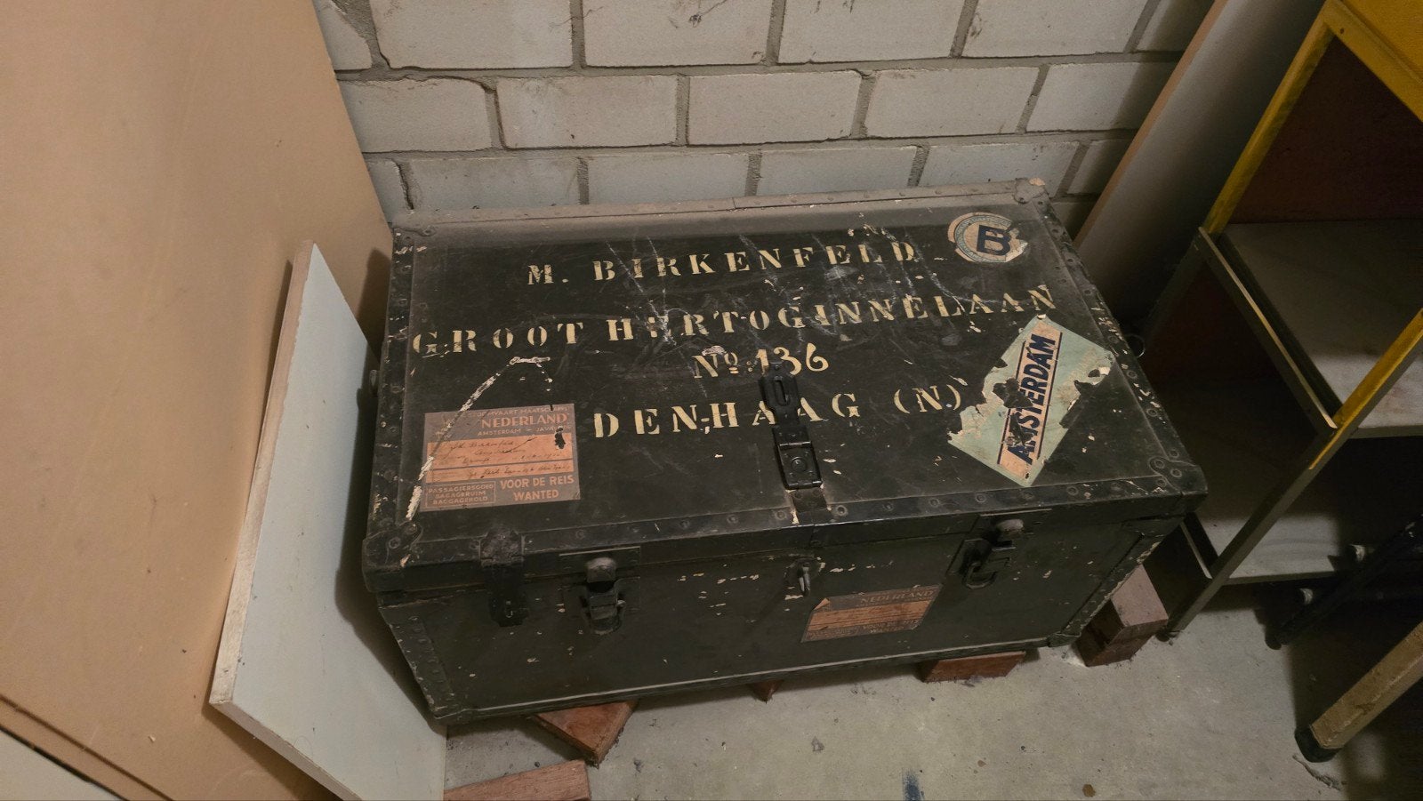 Originele Scheepskist SS Oranje 1951 Stoomvaart Maatschap, Verzamelen, Ophalen