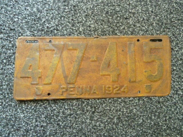 Kentekenplaat Licenseplate Pennsylvania 1924 USA, Verzenden, Gebruikt, Auto's