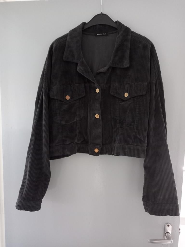 Kort jasje grijs ribfluweel, Nieuw, zeker maat xl, Made in Italy, Maat 46/48 (XL) of groter, Nieuw, Ophalen of Verzenden