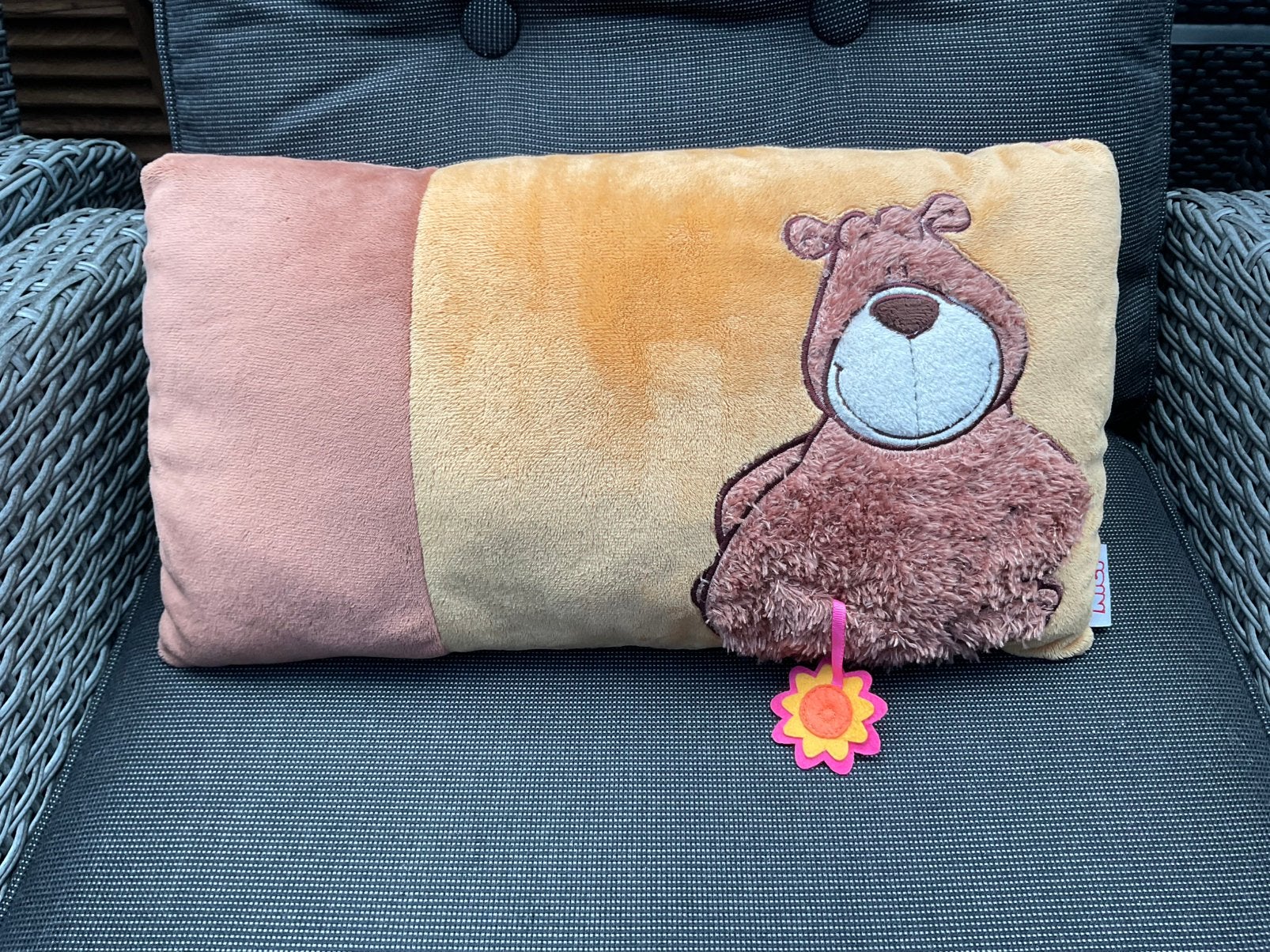 Nieuw zgan NICI classic bear pluche kussen rechthoekig, Ophalen, Nieuw, Beer, NICI