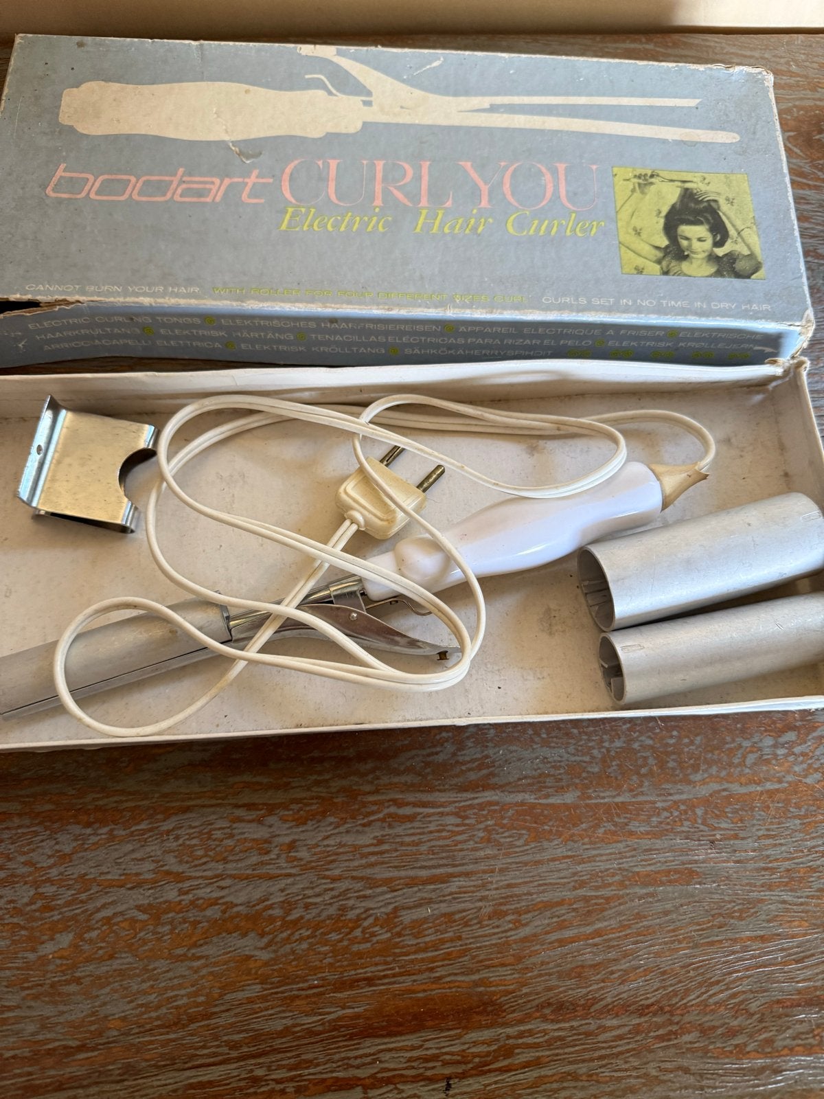 Vintage Bodart CURLYOU Elektrische Krultang met Doos, Ophalen of Verzenden, Gebruikt, Haarverzorging