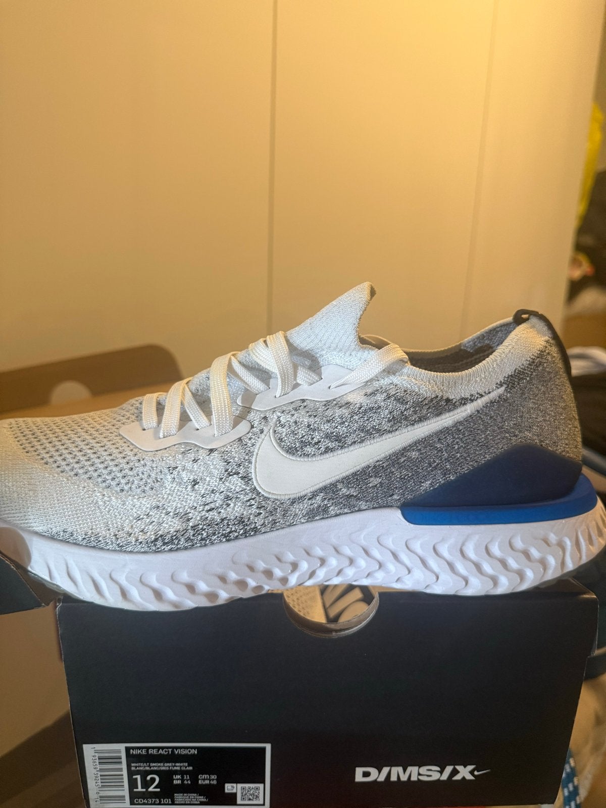 Nike React Vision sneakers wit/blauw - Maat 46, Kleding | Heren, Ophalen of Verzenden, Nieuw, Wit, Sneakers of Gympen