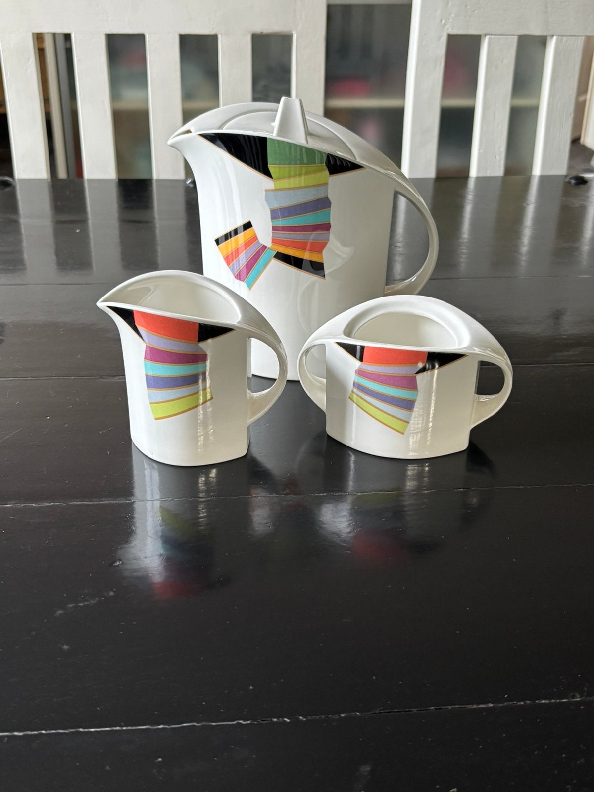 Koffiepot melkkan suikerpot, Ophalen, Gebruikt