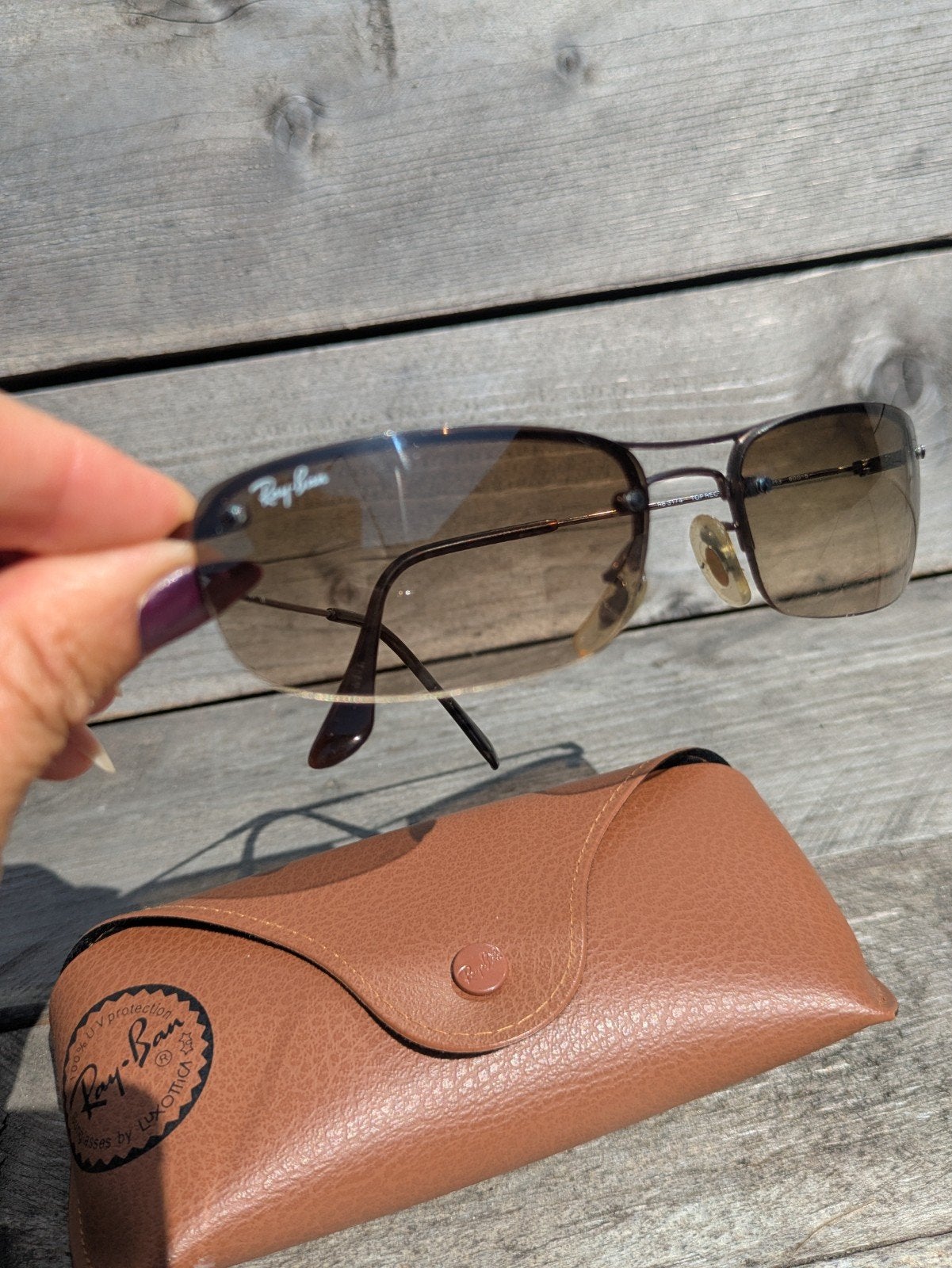 Vintage Ray-Ban Top Rectangular zonnebril, Sieraden, Tassen en Uiterlijk, Zonnebrillen en Brillen | Dames, Zonnebril, Bruin, Info@luxottica.com