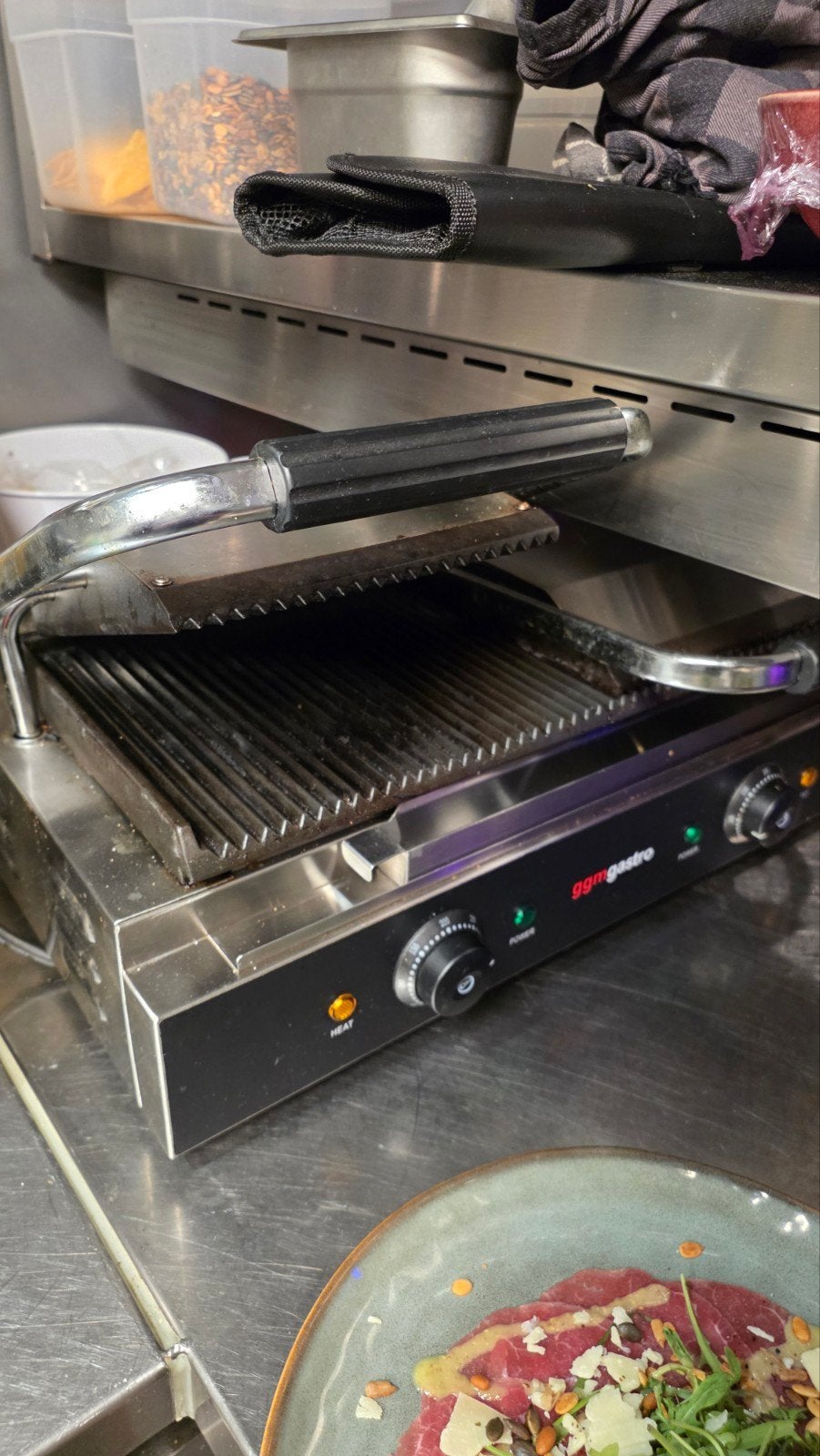 GGMgastro Dubbel Tosti IJzer / Contactgrill, Ophalen of Verzenden, Gebruikt