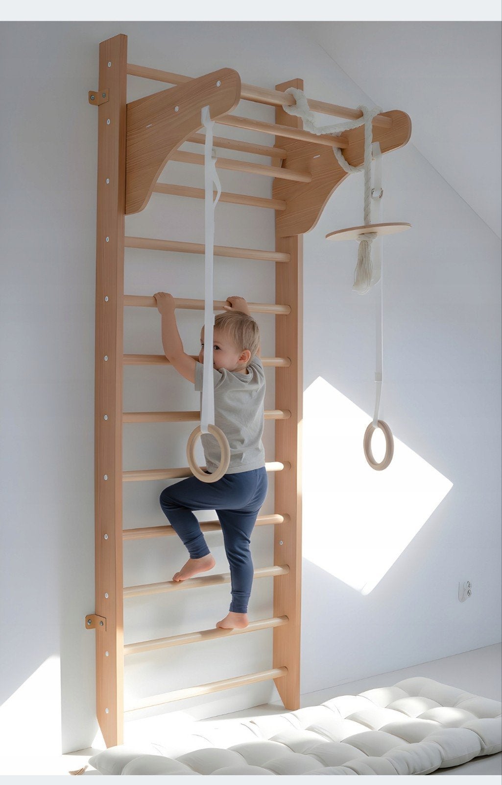 Houten Klimrek voor Kinderen - Binnen Speeltoestel, Kinderen en Baby's, Ophalen, Gebruikt, Klimwand