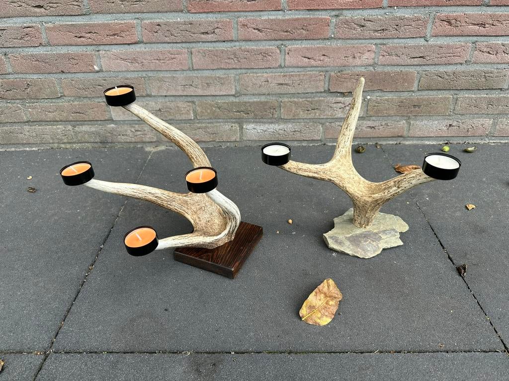 Geweikandelaar.gewei.edelhert.damhert.geweien.waxinelichtjes, Ophalen of Verzenden, Nieuw, Overige materialen, 25 tot 50 cm
