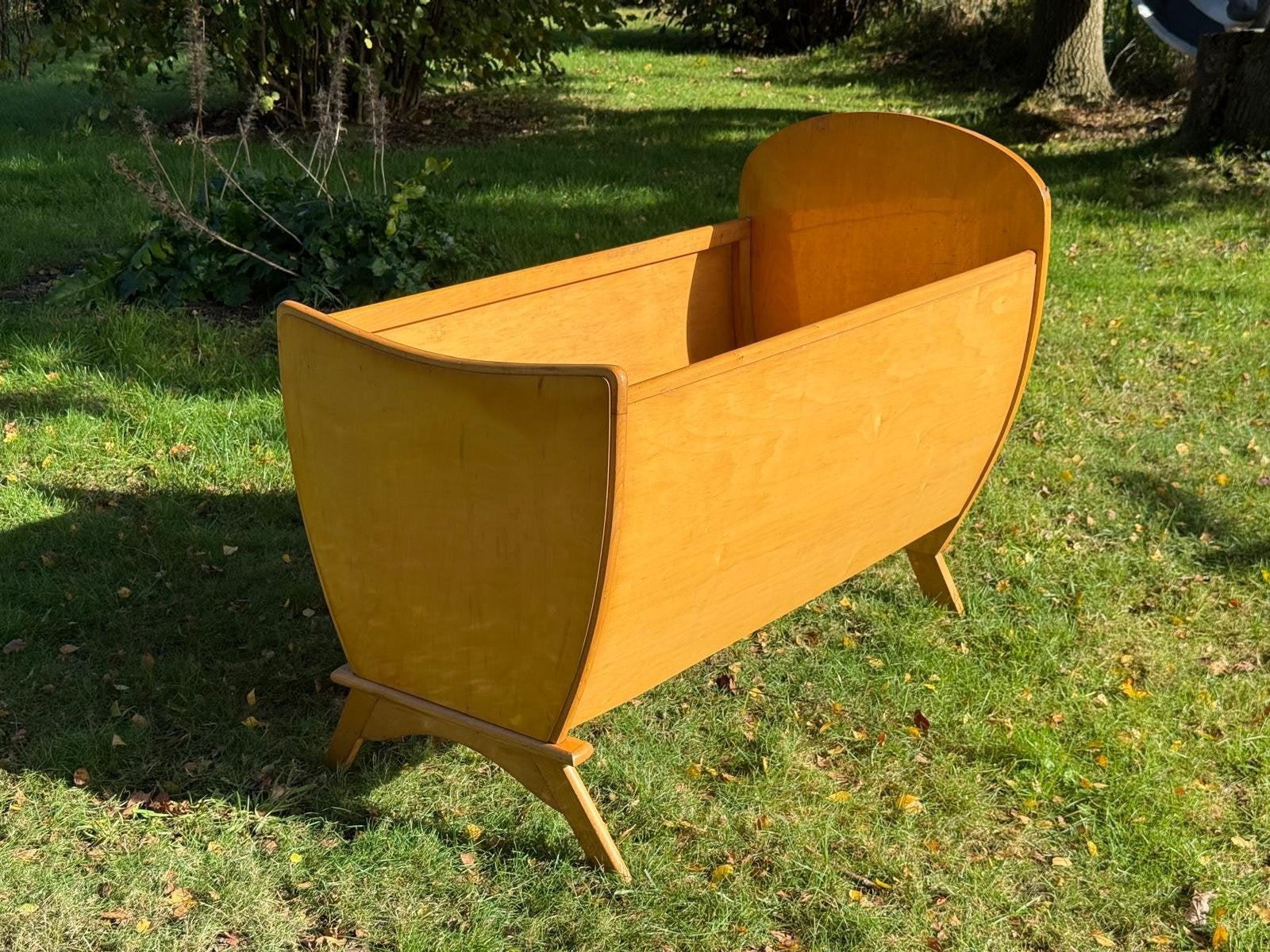 Vintage houten wiegje - Retro babybedje, Ophalen, Gebruikt, Wieg