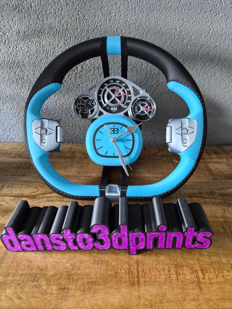 Bugatti Tourbillon 1:1 3D Geprinte Muurklok, Ophalen of Verzenden