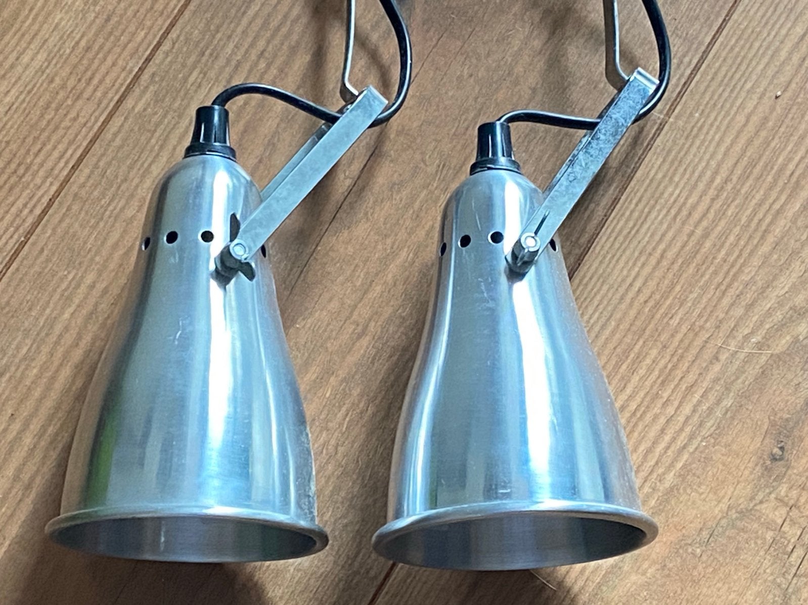 Kastverlichting set 2 lampjes Ikea aluminium incl lamp, Met schakelaar, Gebruikt, Grijs, Overige materialen