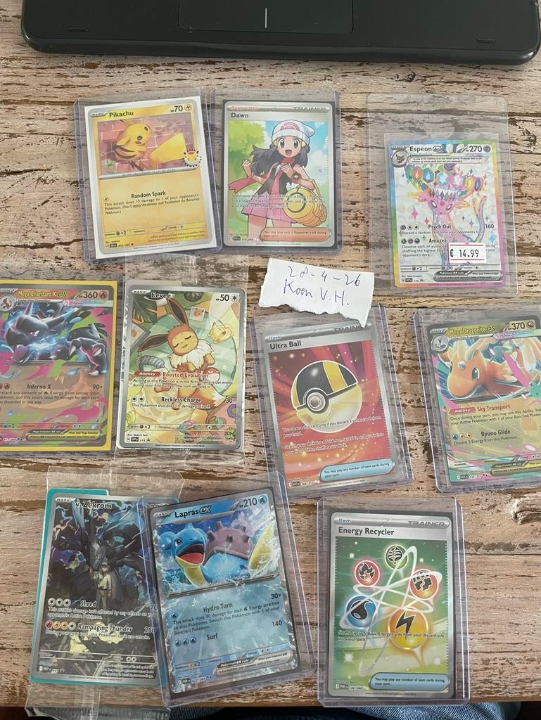 Veel verschillende pokemon kaarten te koop, Ophalen of Verzenden, Nieuw, Meerdere kaarten, Foil
