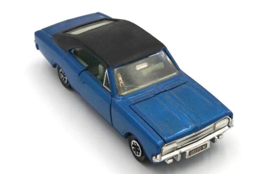 Dinky Toys Opel Commodore Coupé (blauw, zwart dak), Ophalen of Verzenden