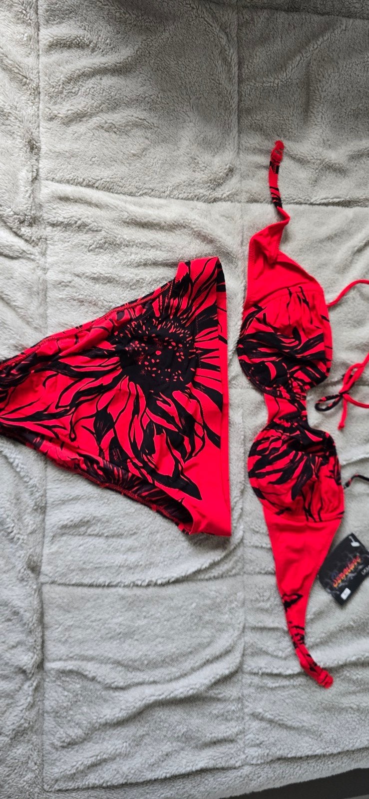 Alba Moda Bikini lycra - maat 44 Rood met Zwarte Print, Nieuw, Ophalen of Verzenden, Alba Moda, Bikini