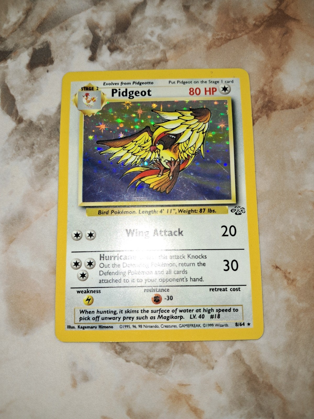 Pidgeot holo Pokémonkaart, Hobby en Vrije tijd, Verzamelkaartspellen | Pokémon, Ophalen, Zo goed als nieuw, Losse kaart, Foil