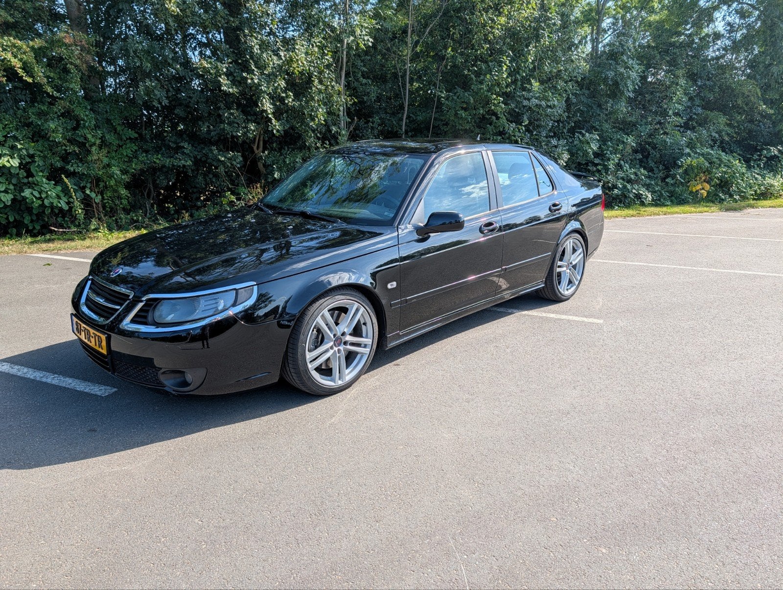 Saab 9-5 2.3 Aero AUT 2007 Zwart Hirsch 300pk nieuwe APK, Auto's, Saab, 1800 kg, Zwart, 4 cilinders, 2290 cc