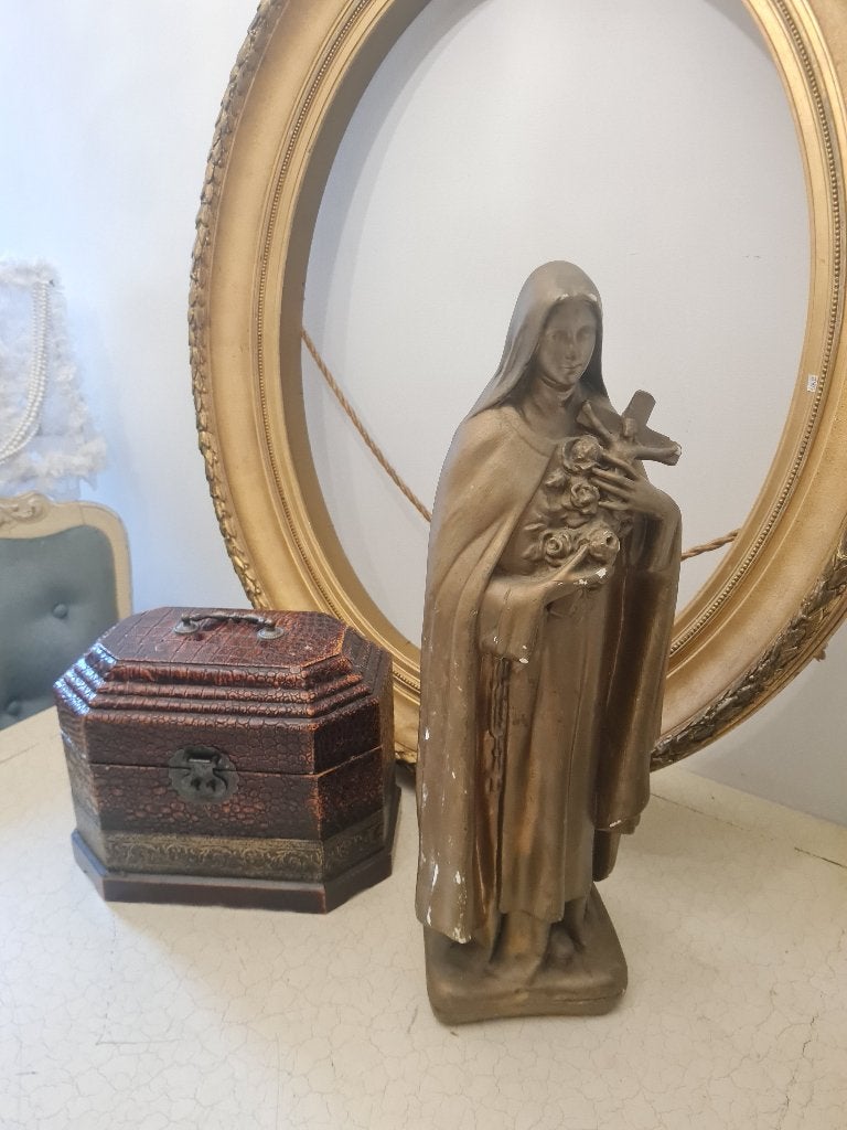 Antiek hol beeld heilige Theresia, Ophalen of Verzenden