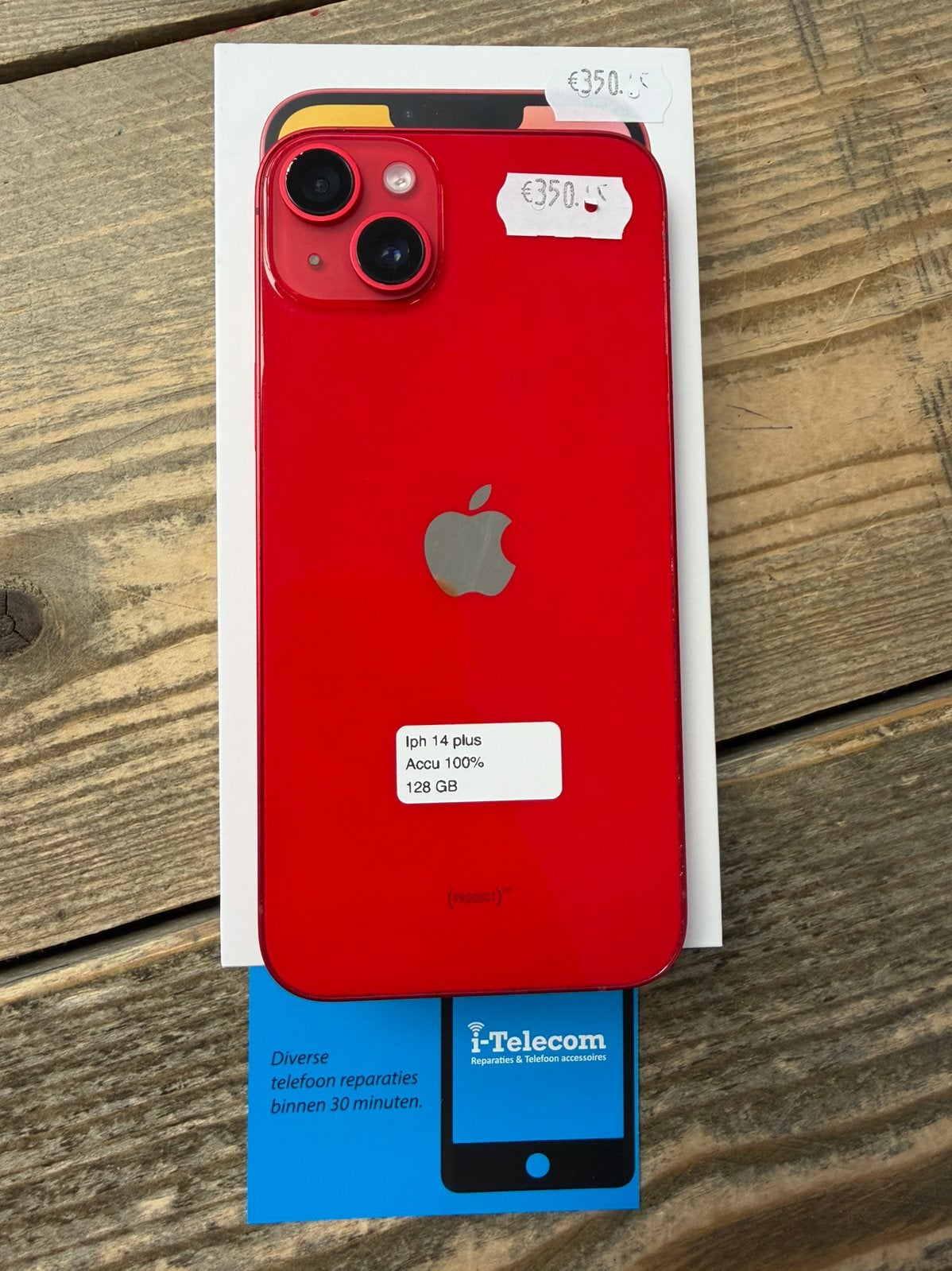 Iphone 14 plus red 128 GB met garantie 100%, Ophalen of Verzenden, Zo goed als nieuw, Overige typen