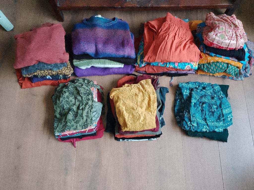 Boho stijl pakket 37 stuks mt S/M alleen ophalen, Kleding | Dames, Ophalen, Gedragen, Maat 38/40 (M)
