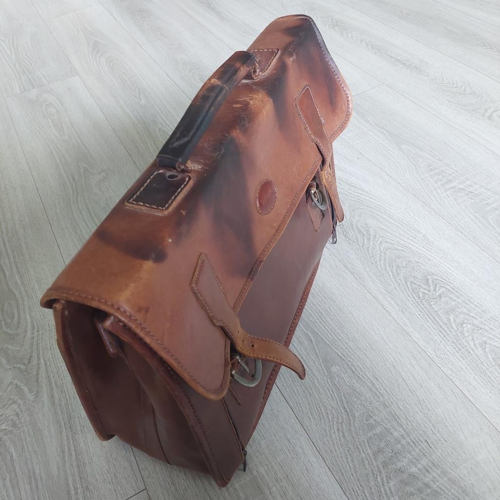 Vintage leren dokters/akte  tas, Ophalen of Verzenden