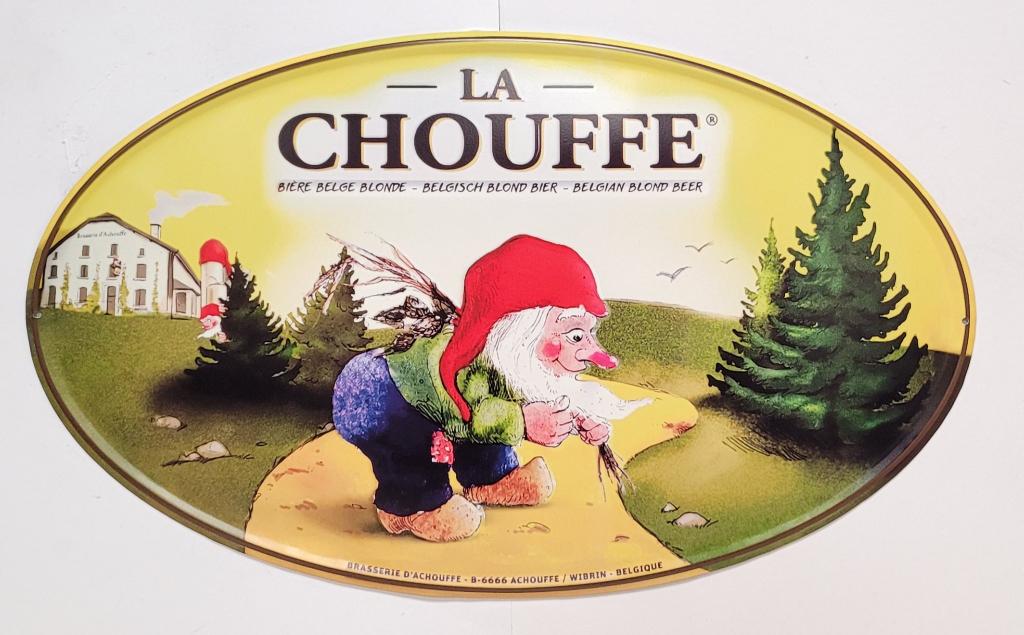 La Chouffe ovaal reclamebord van metaal wandbord deco
