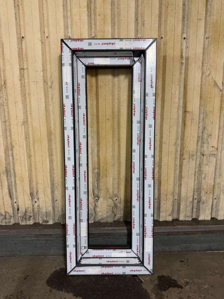 kunststof kozijn aluplast antraciet structuur 555x1440, Niet ingevuld, Kunststof, Minder dan 75 cm, Raamkozijn