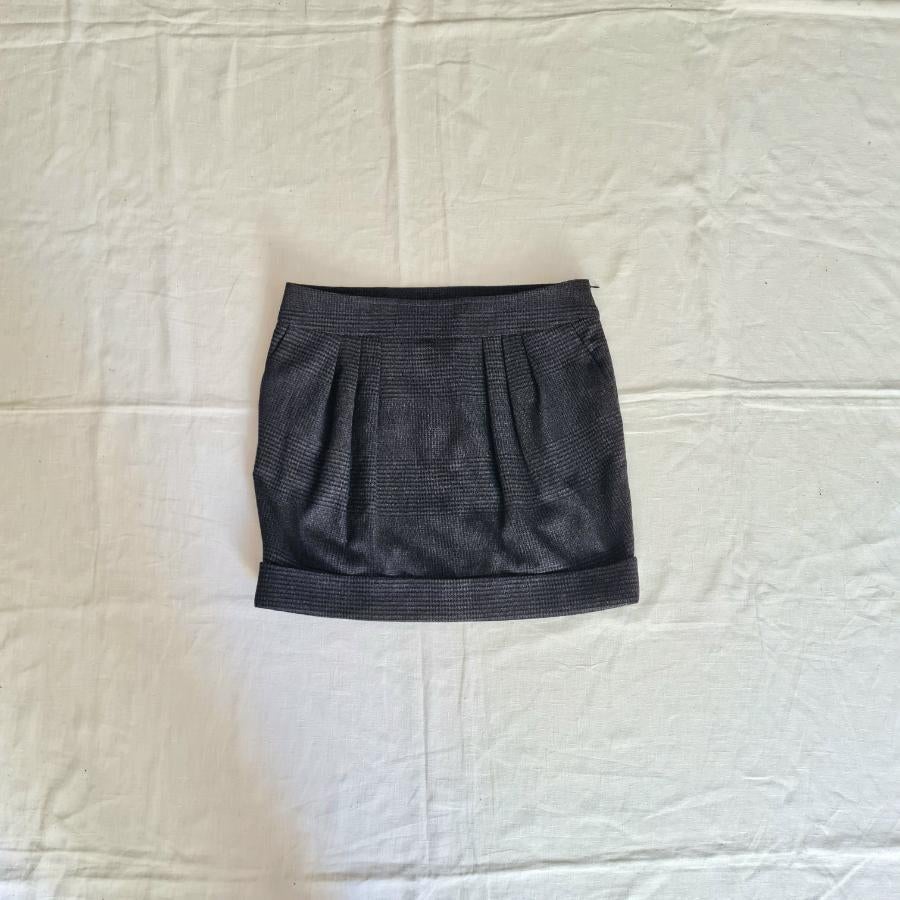 Zwart-grijs geruite wollen minirok van Burberry, Zwart, Ophalen of Verzenden, Burberry, Maat 34 (XS) of kleiner