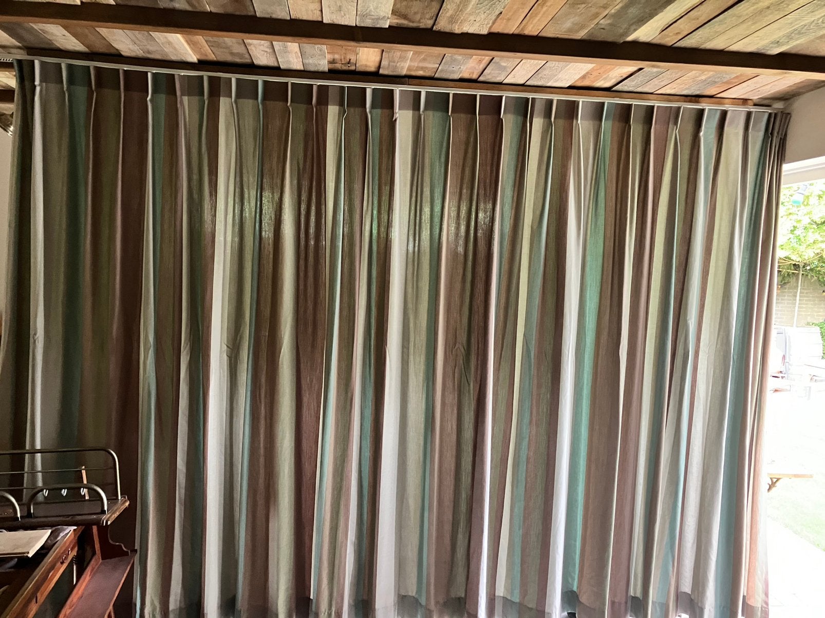 Overgordijn 217,5X335 cm enkele plooi banenstof dubbele zoom, Huis en Inrichting, Ophalen of Verzenden, Zo goed als nieuw, Overgordijn