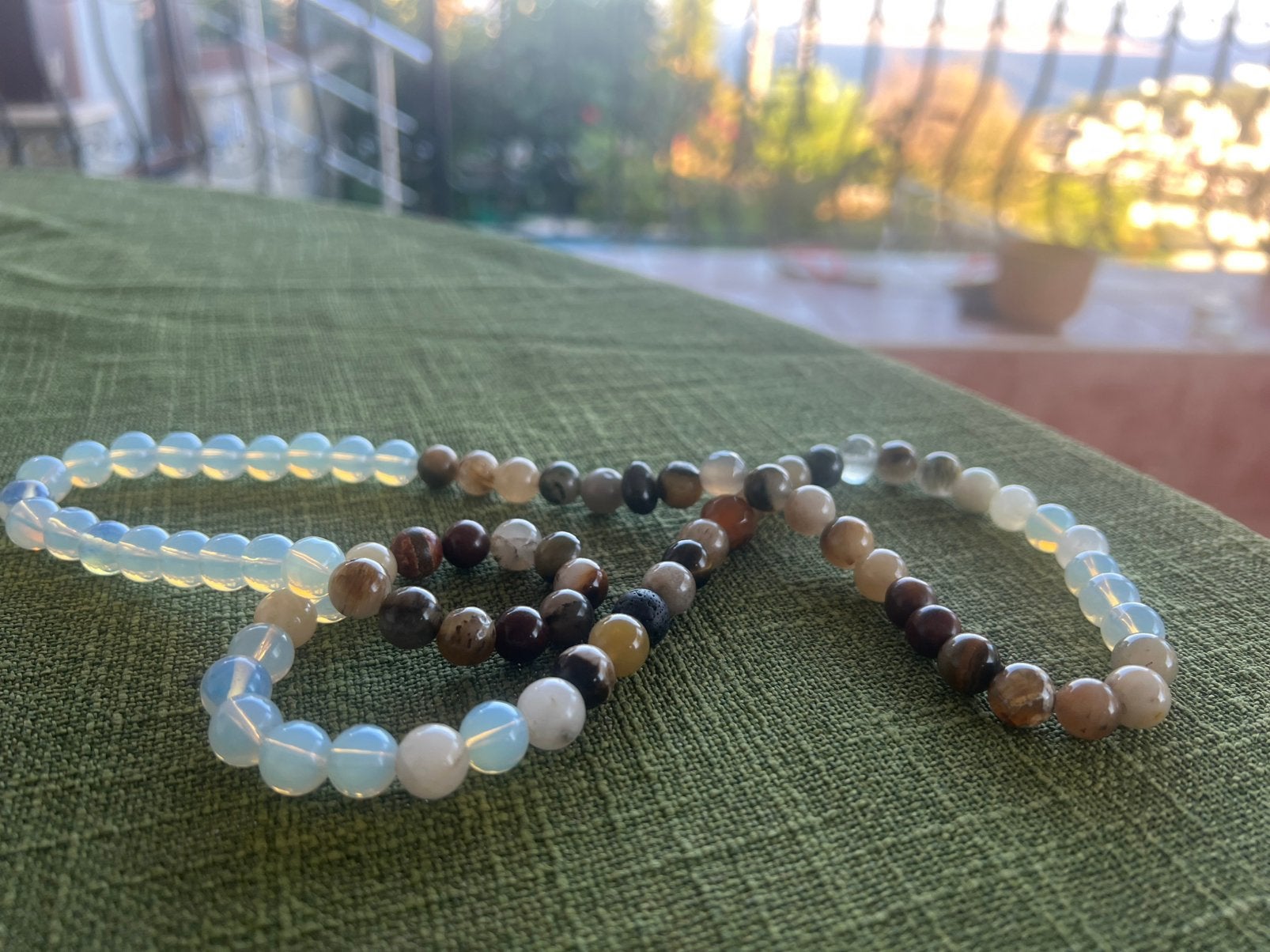 Mix of semi precious edelstenen Collier/ long, Ophalen of Verzenden, Nieuw