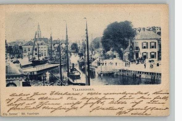 Vlaardingen Panorama topper  1900 uitg Dorsman & Odé, Verzenden, Voor 1920, Gelopen, Zuid-Holland