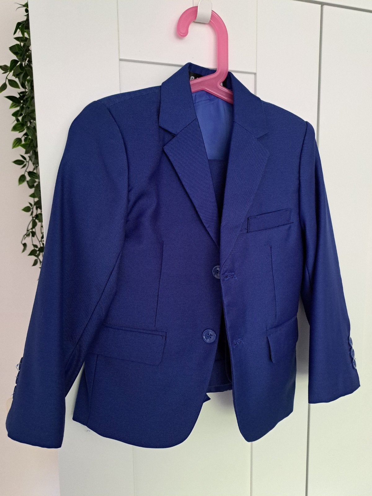 Kinderkostuum/ kinderpak 3-delig blauw jongen 4-5 jaar, Ophalen of Verzenden, Zo goed als nieuw, Jongen