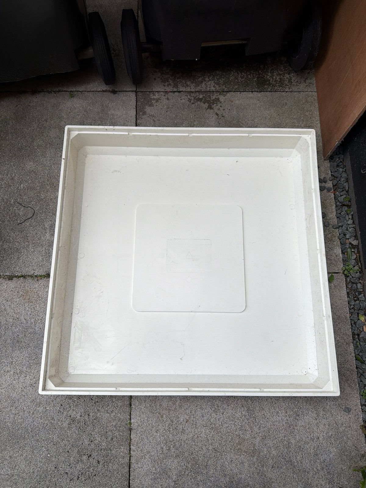 Witte vierkante lekbak wasmachine, Kunststof, Gebruikt, Minder dan 30 cm, Vierkant