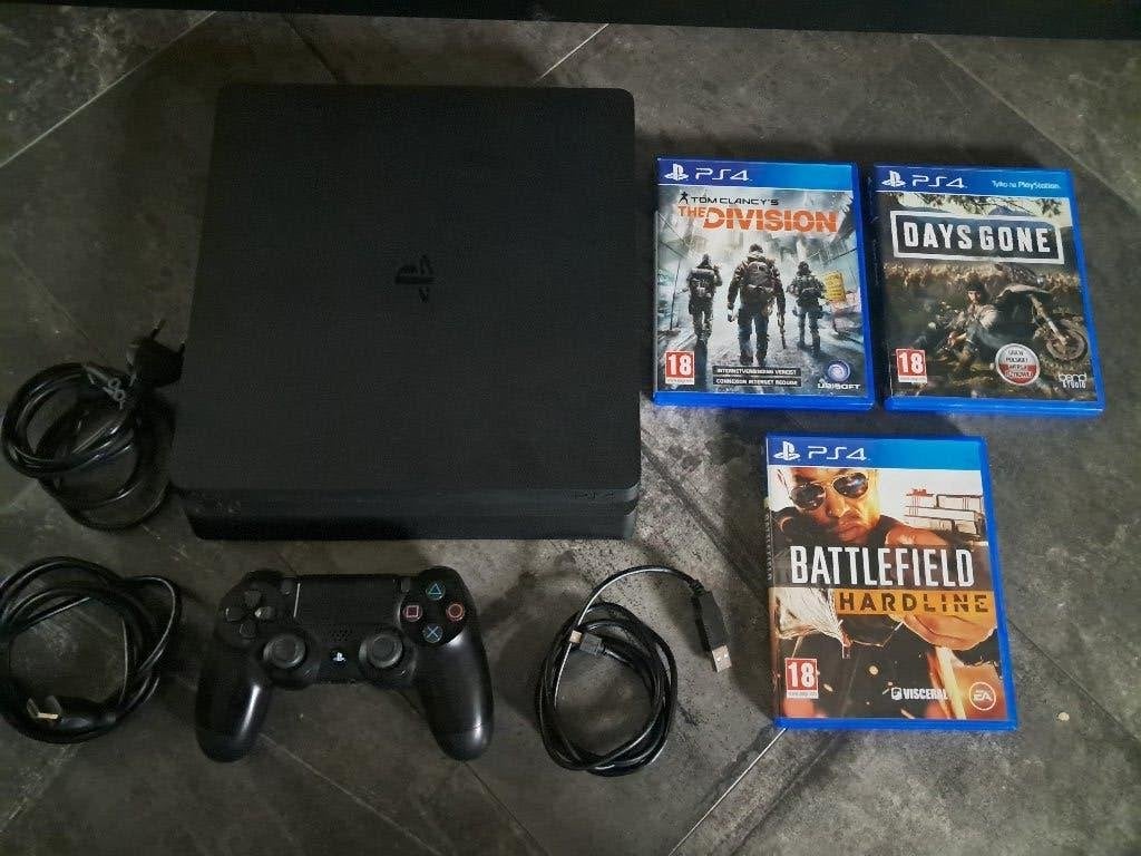 PS4 Slim 1000GB als Nieuw! de Controller ook! + Games, Spelcomputers en Games, Ophalen, Zo goed als nieuw, 1 TB, Met 1 controller
