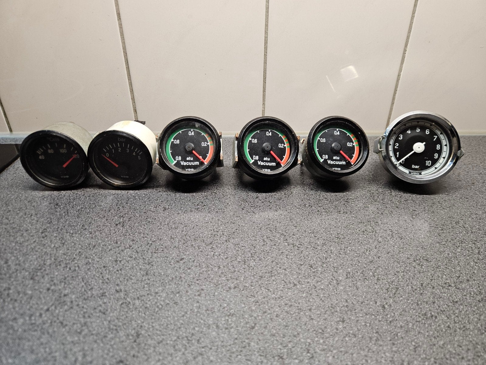 Set van 6 Vintage VDO Meters (1975) – Oldtimer / Youngtimer, Ophalen of Verzenden, Gebruikt, Oldtimer onderdelen