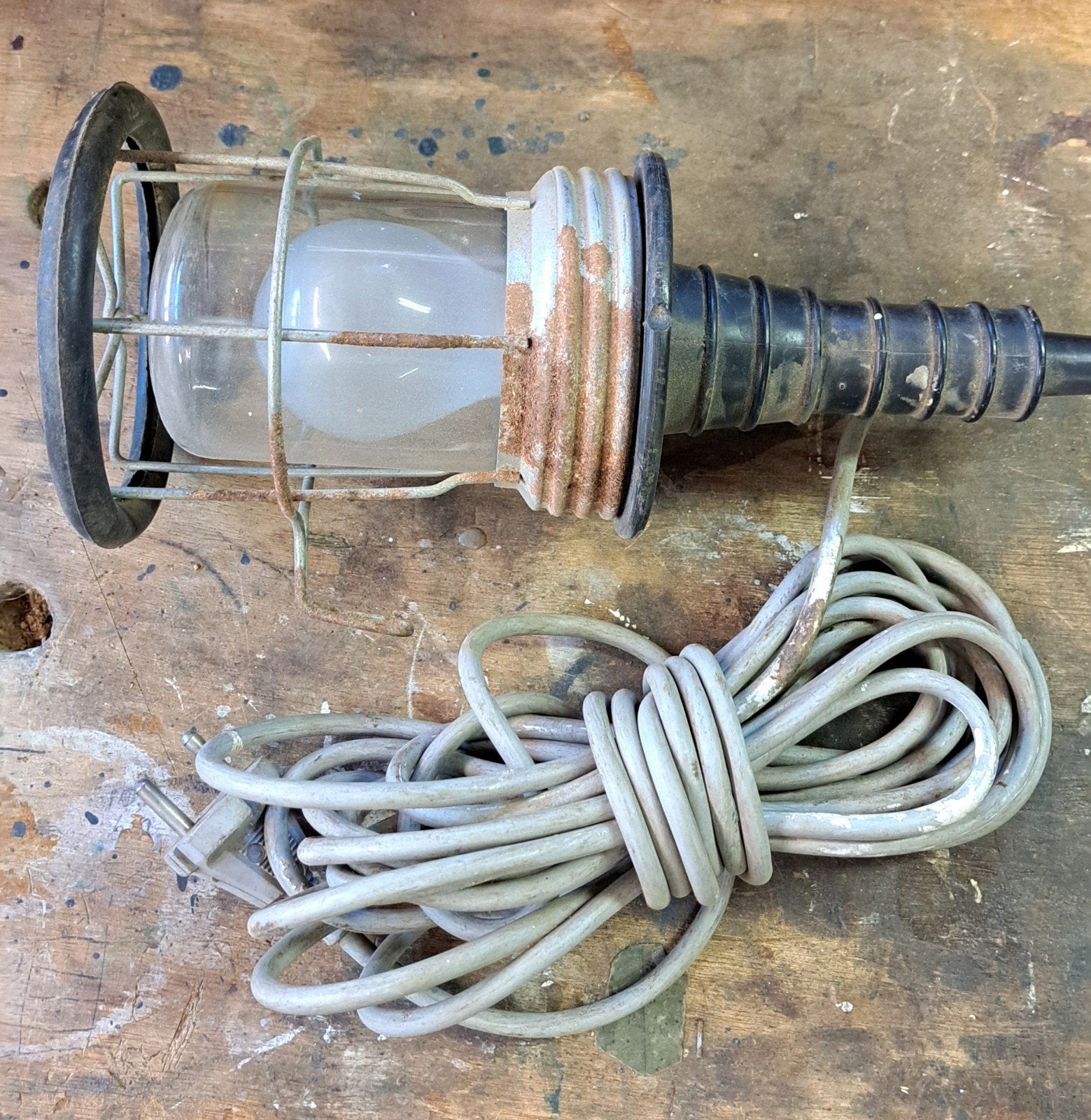 Vintage looplamp - Ouderwetse werkplaatslamp, Ophalen of Verzenden