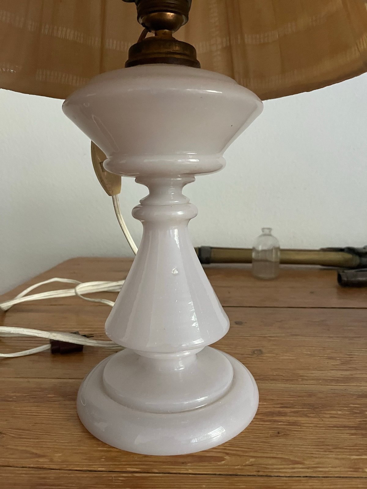 Vintage Tafellamp met Stoffen Kap, Ophalen, Gebruikt, Overige merken, Vintage