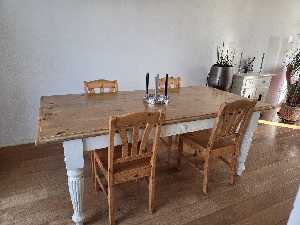4 Grenen stoelen, Ophalen, Gebruikt, Bruin, Vier