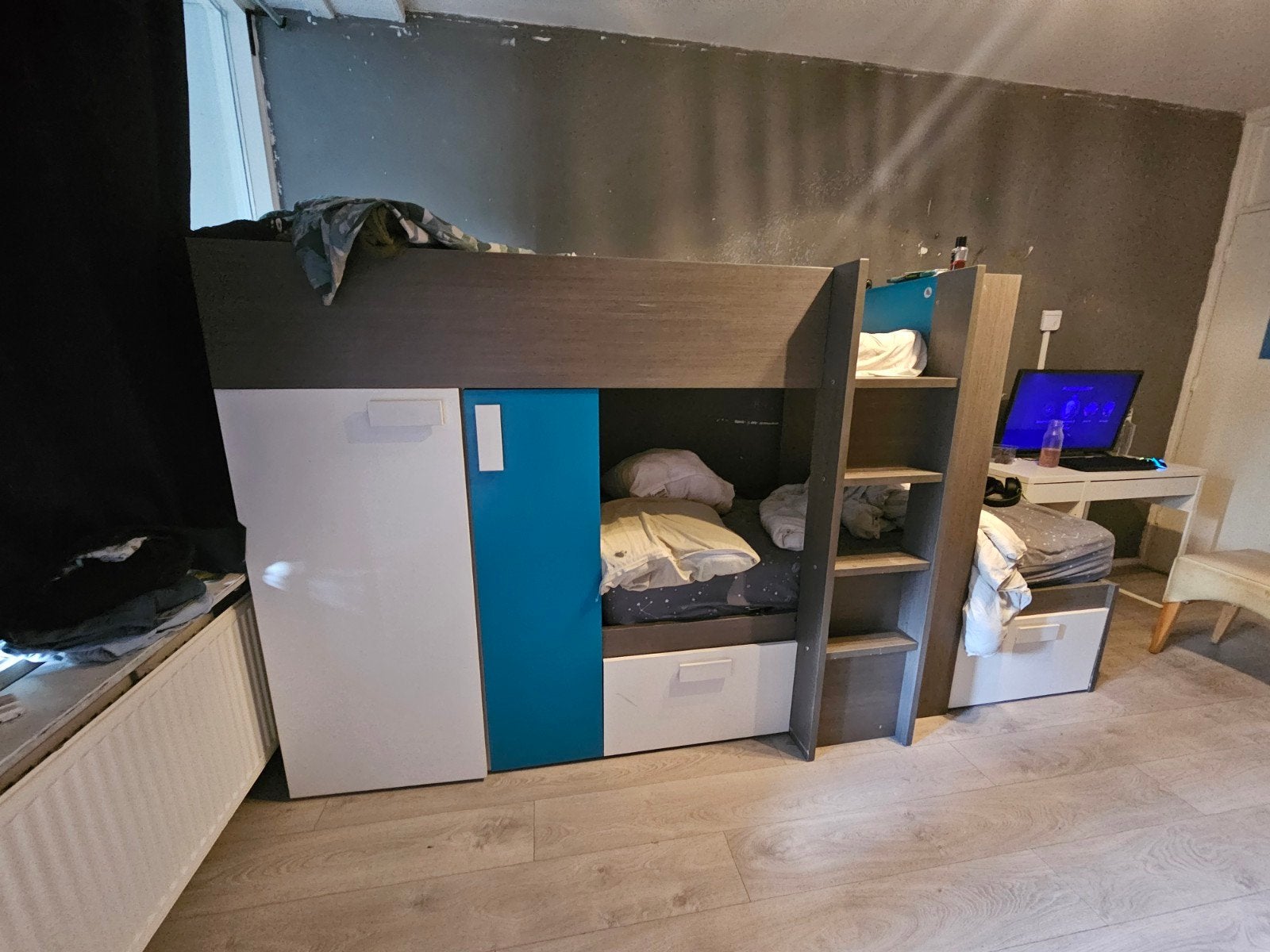Stapelbed met kast en lades - ideaal voor kinderkamer, Ophalen of Verzenden