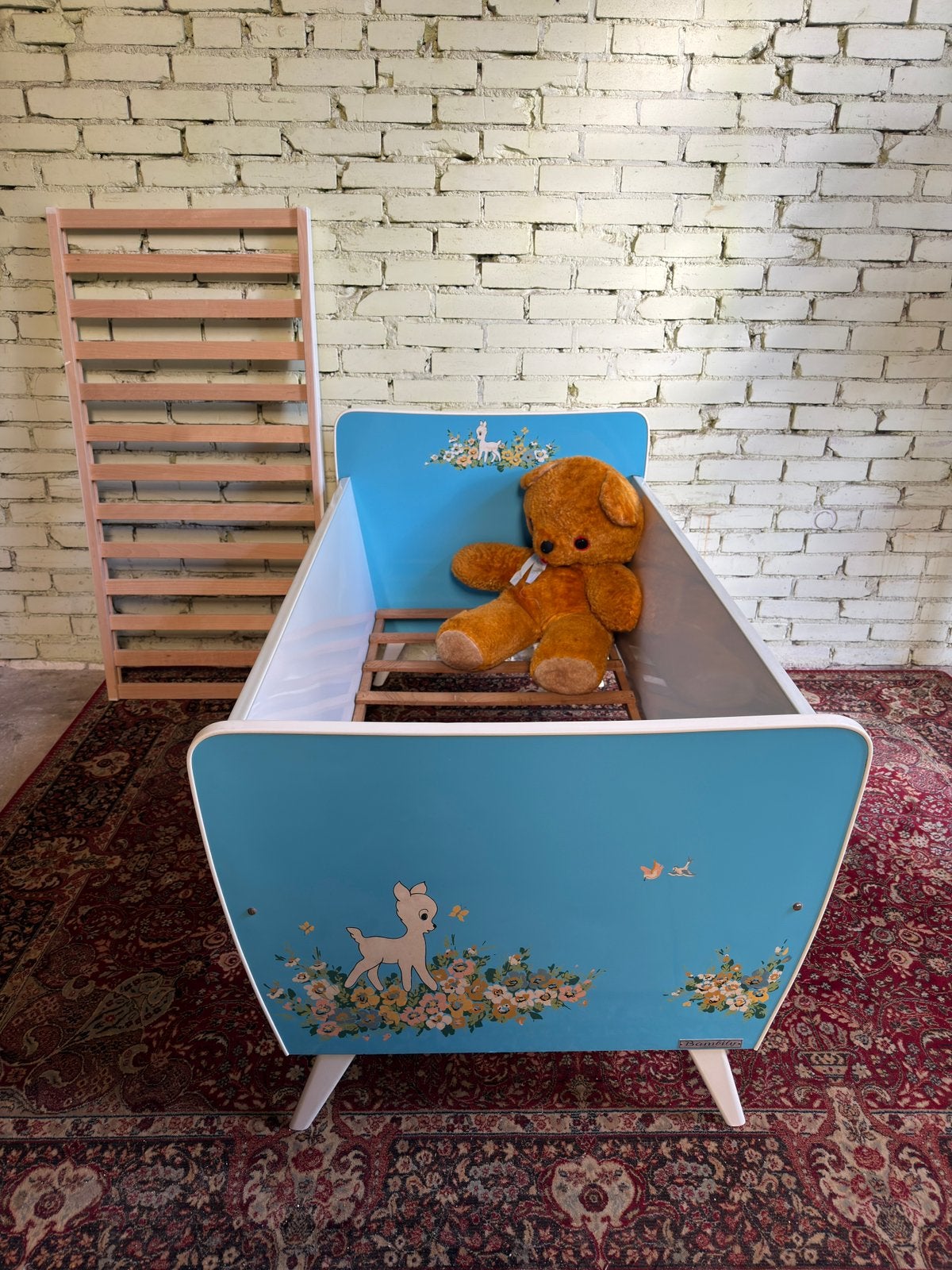 Babybedje 1960, Ophalen, 70 tot 85 cm, Zo goed als nieuw, Lattenbodem