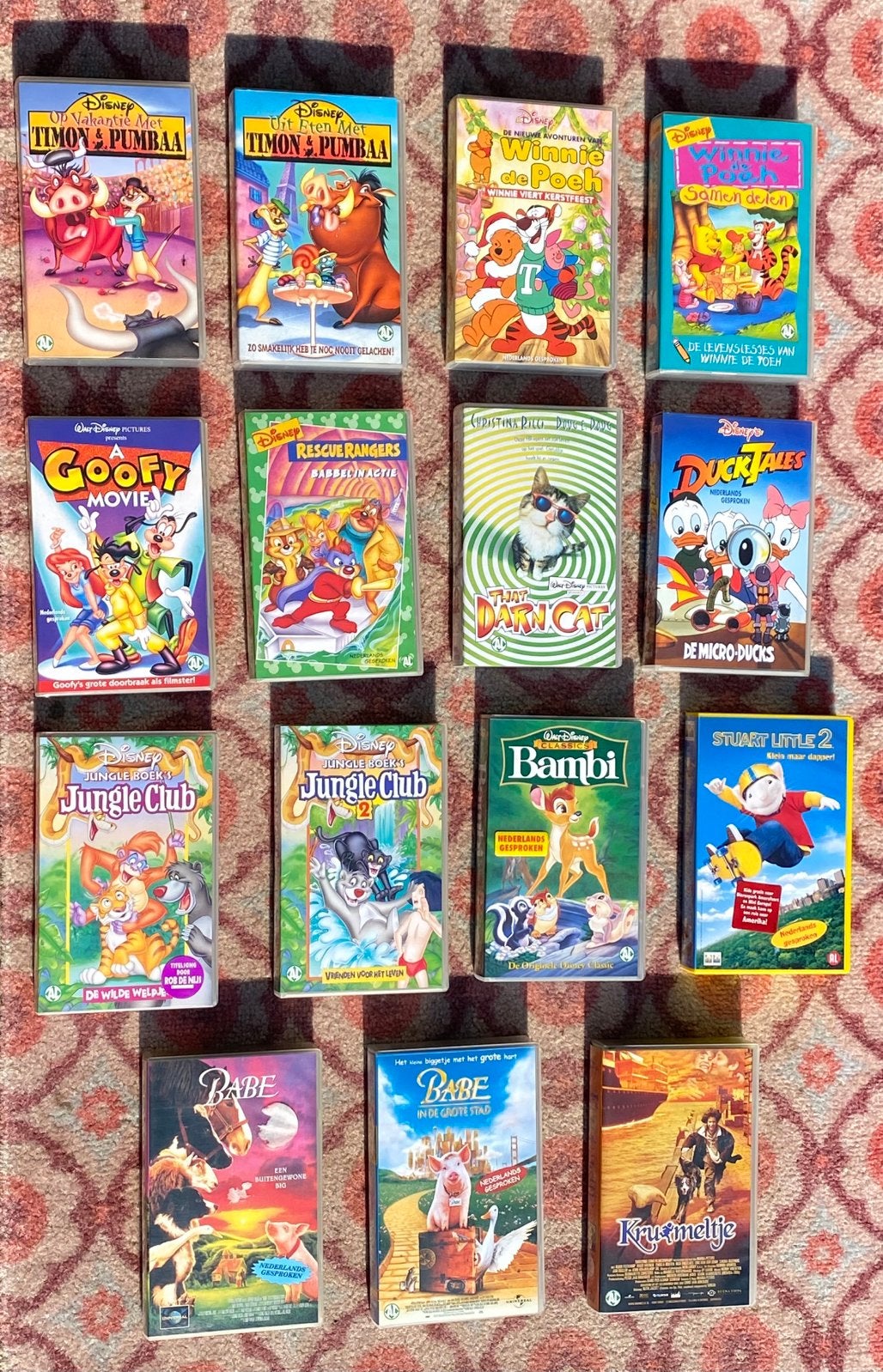 VHS Disney kinderen 15 st. videobanden, Tekenfilm, Alle leeftijden, Zo goed als nieuw, Ophalen of Verzenden