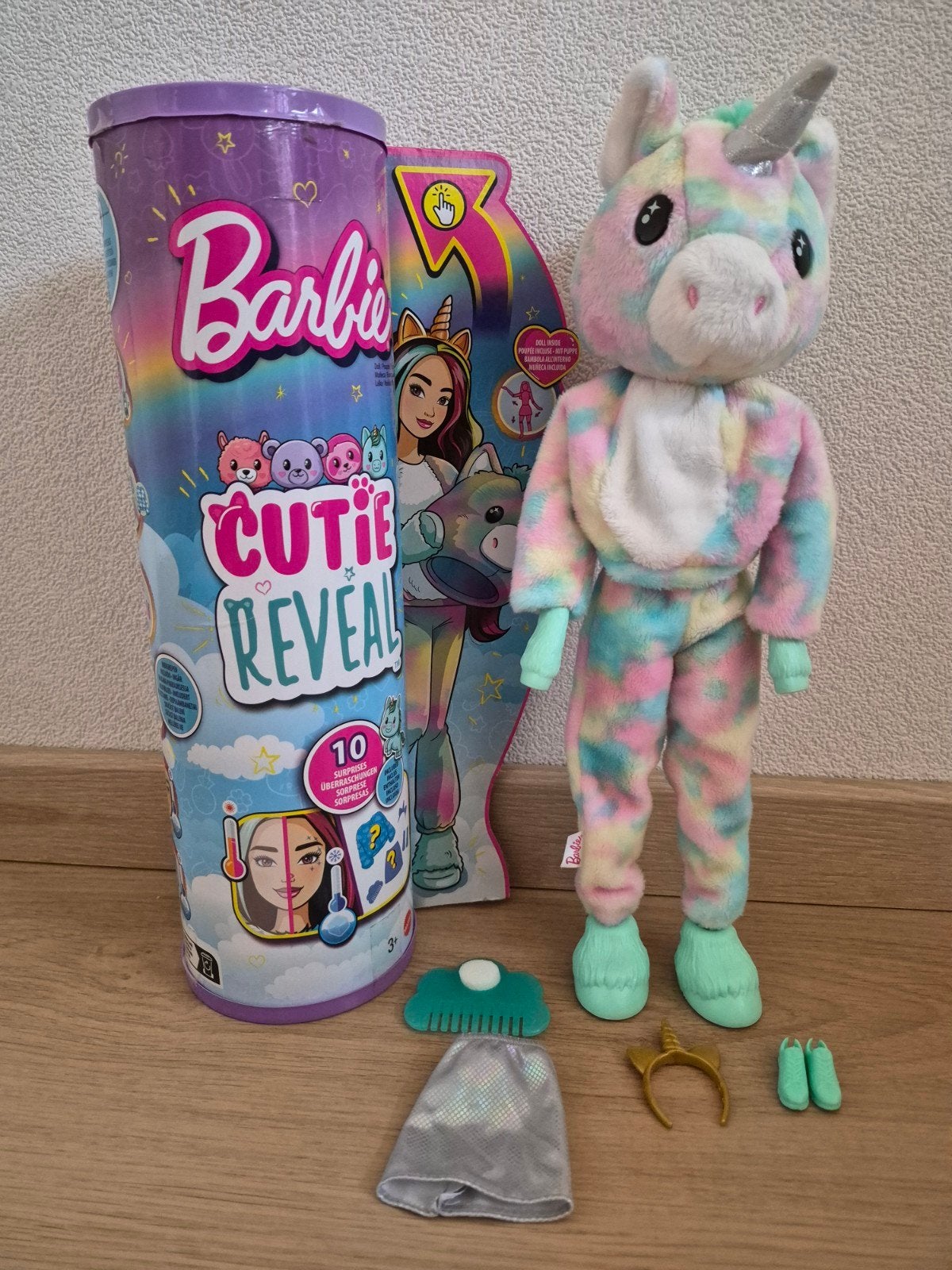 Barbie Cutie Reveal Eenhoorn Pop, Kinderen en Baby's, Speelgoed | Poppen, Ophalen of Verzenden, Zo goed als nieuw, Barbie