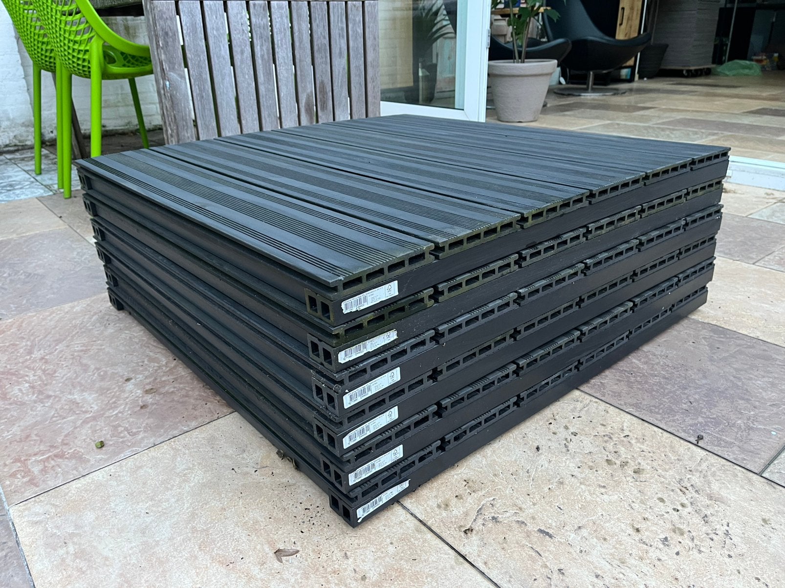 Elephant composiet tuin vlonder tegels 90 x 90 cm, Tuin en Terras, Terrasdelen en Vlonders, Ophalen, Zo goed als nieuw, Composiet