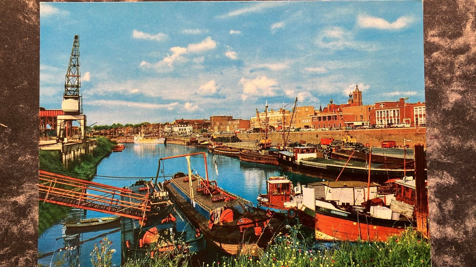 VENLO   haven  binnenvaart + Duitse kustvaarder / hout, Ophalen of Verzenden, 1960 tot 1980, Limburg