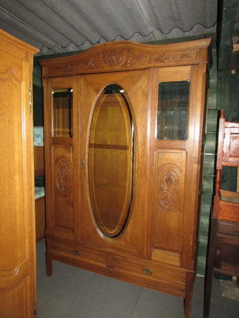 antieke eiken linnenkast kleerkast kledingkast 375,00, Huis en Inrichting, Kasten | Kledingkasten, Glas, 100 tot 150 cm, 200 cm of meer