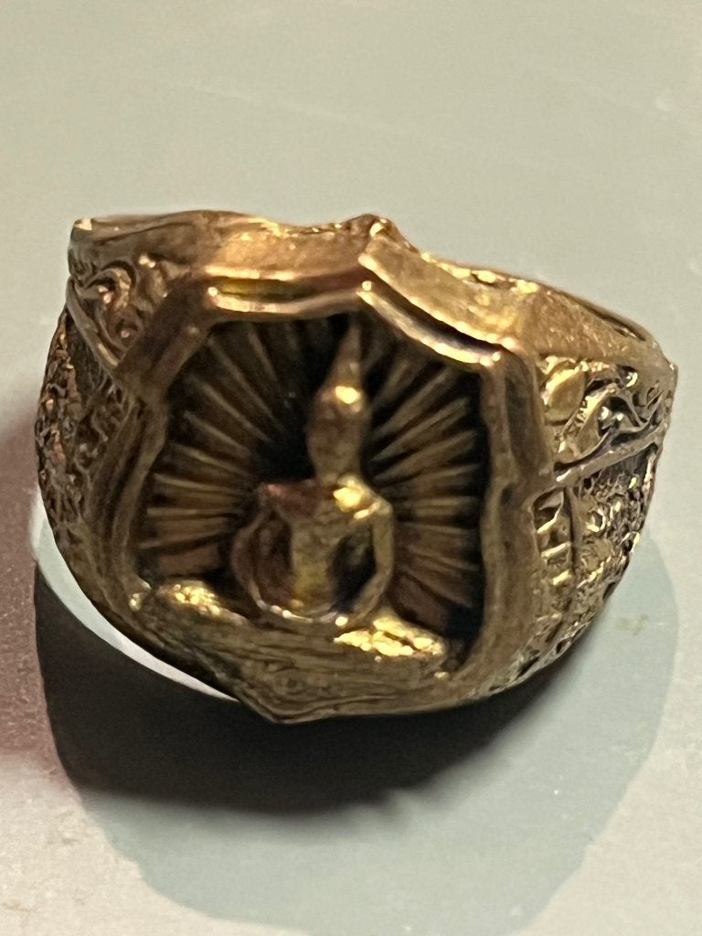 Bijzondere antieke / vintage Boeddha ring privé  / erfenis, Verzenden, Gebruikt