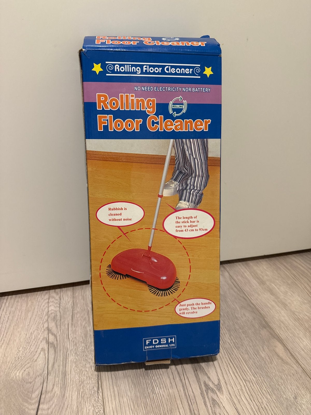 Rolling Floor Cleaner - Handmatige Vloerreiniger, Ophalen, Bezem of Borstel