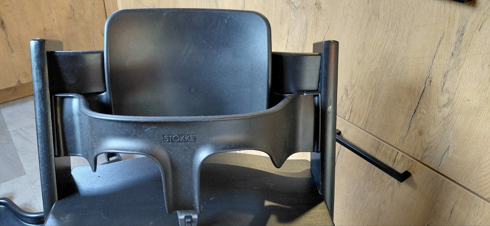stokke tripp trapp babyset zwart, Ophalen, Gebruikt, Meegroeistoel, Stoelverkleiner